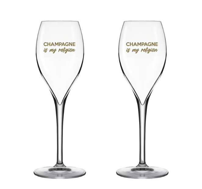 CHAMPAGNE is my religion glasses