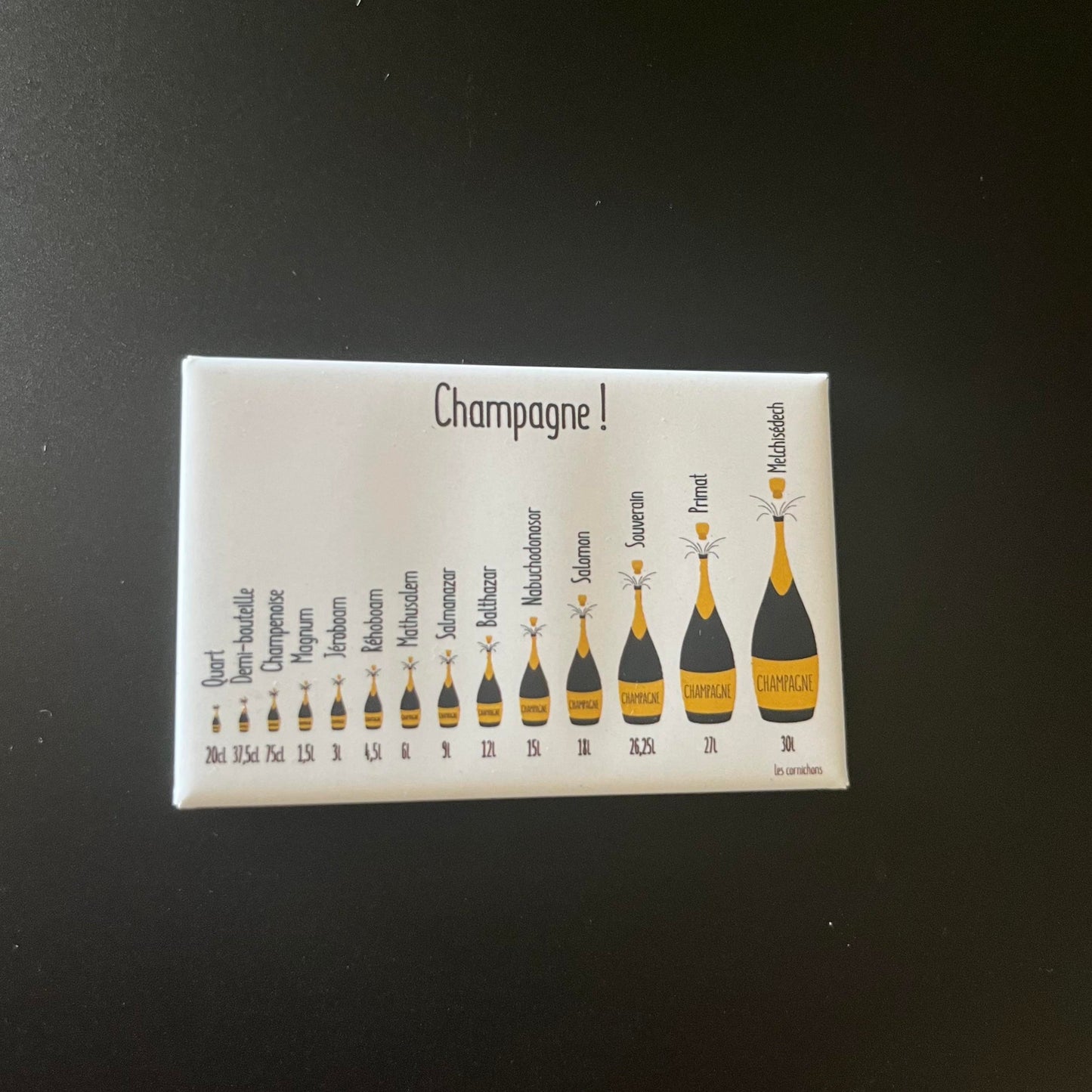 Champagne bottle size magnet